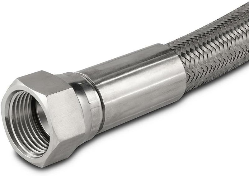 USA LAB 1/4" 37° JIC Stainless Steel Hose 12", 24", 36", 48", 60", 72", 96", 144" - USAlab - Image 1